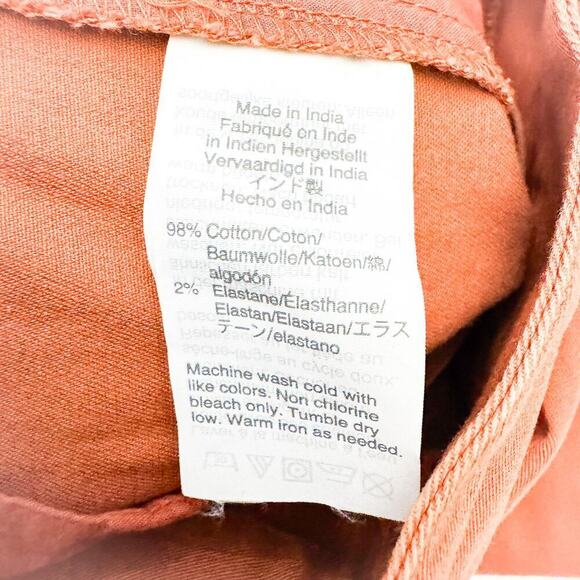 Madewell Orange Wide Leg Pleated Color Jean Denim Front Slack Pants Size 2 - Picture 7 of 8